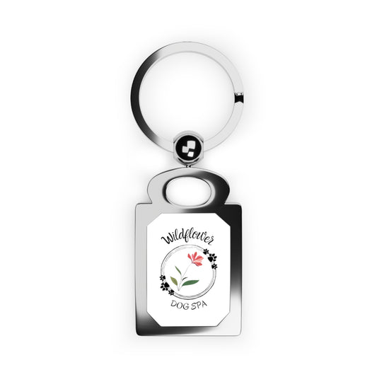 Wildflower Dog Spa Rectangle Keychain