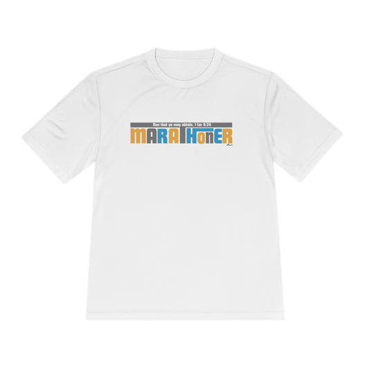 Athletic Tee - MARATHONER (Run that ye may obtain 1Cor 9:24 KJV)