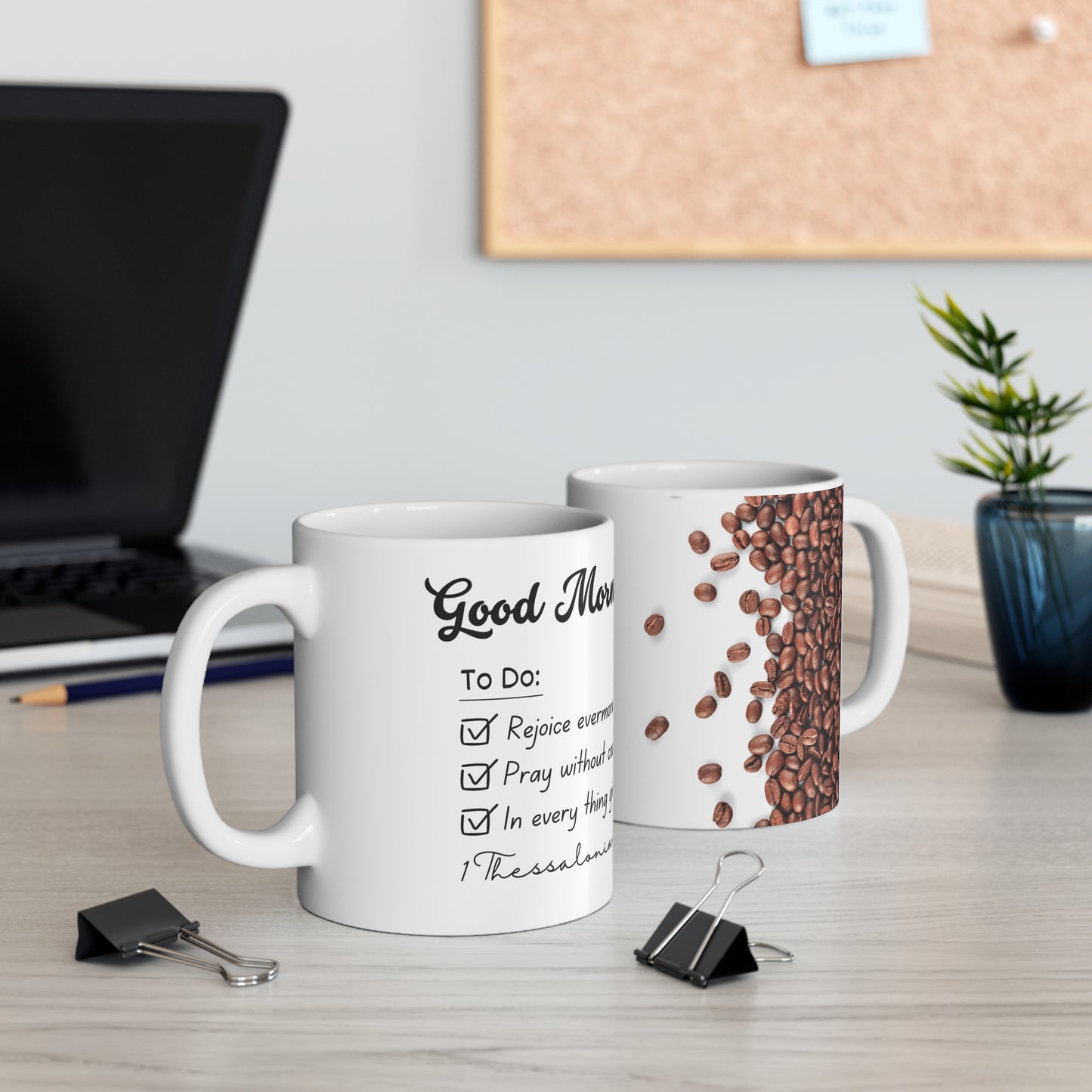 1 Thes 5:16-18 Checklist, Ceramic Mug 11oz