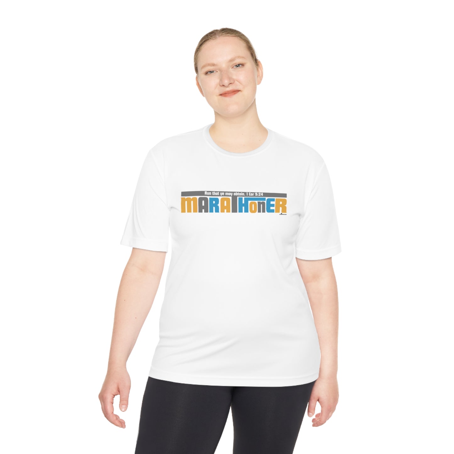 Athletic Tee - MARATHONER (Run that ye may obtain 1Cor 9:24 KJV)