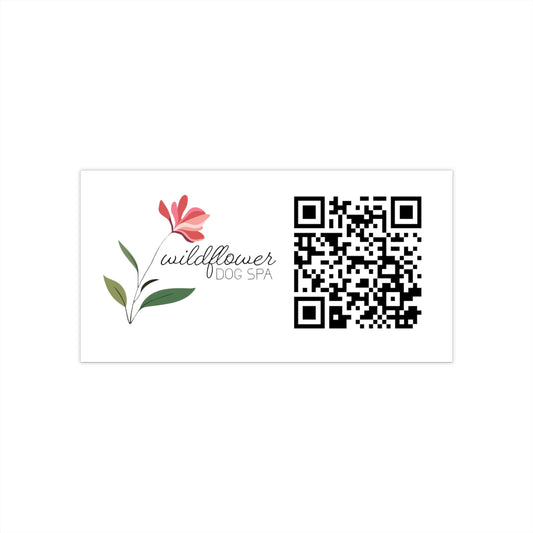 Wildflower Dog Spa Bumper Stickers w/ QR Code