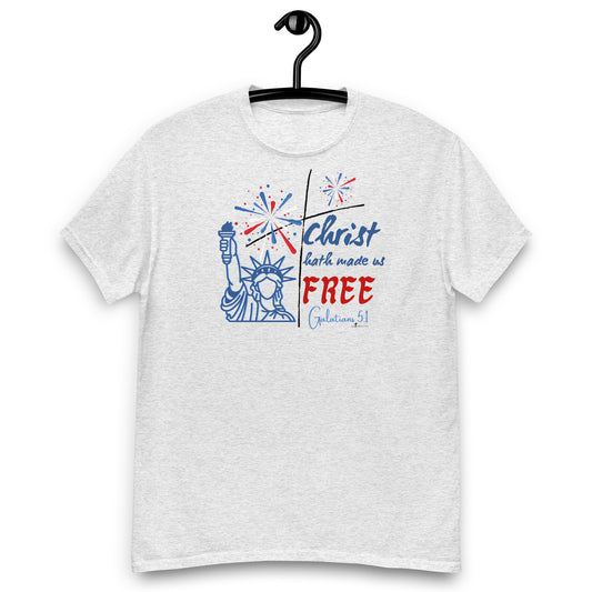 Christ hath made us free - Gal 5:1 KJV, 4th of July shirt, 5 color options