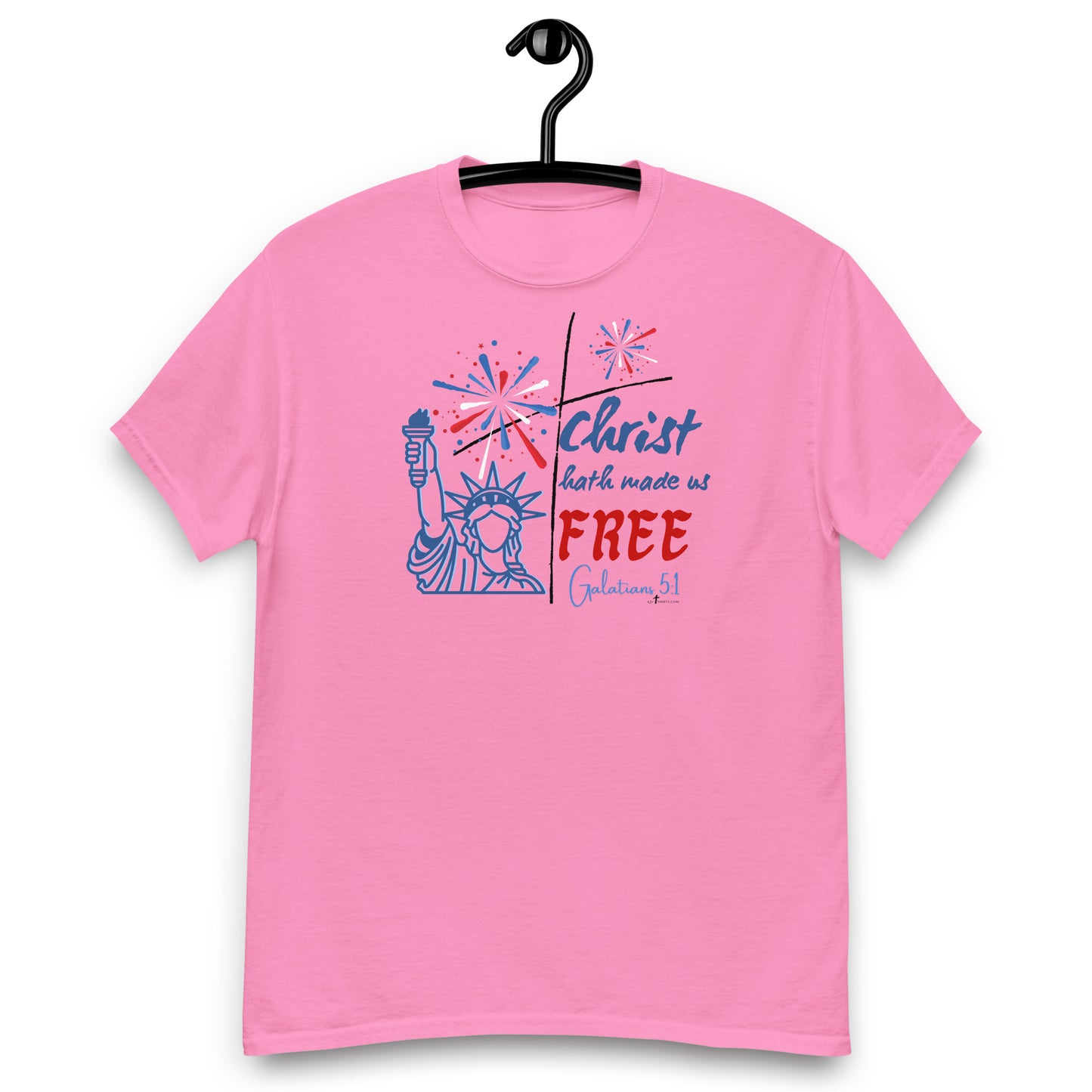 Christ hath made us free - Gal 5:1 KJV, 4th of July shirt, 5 color options