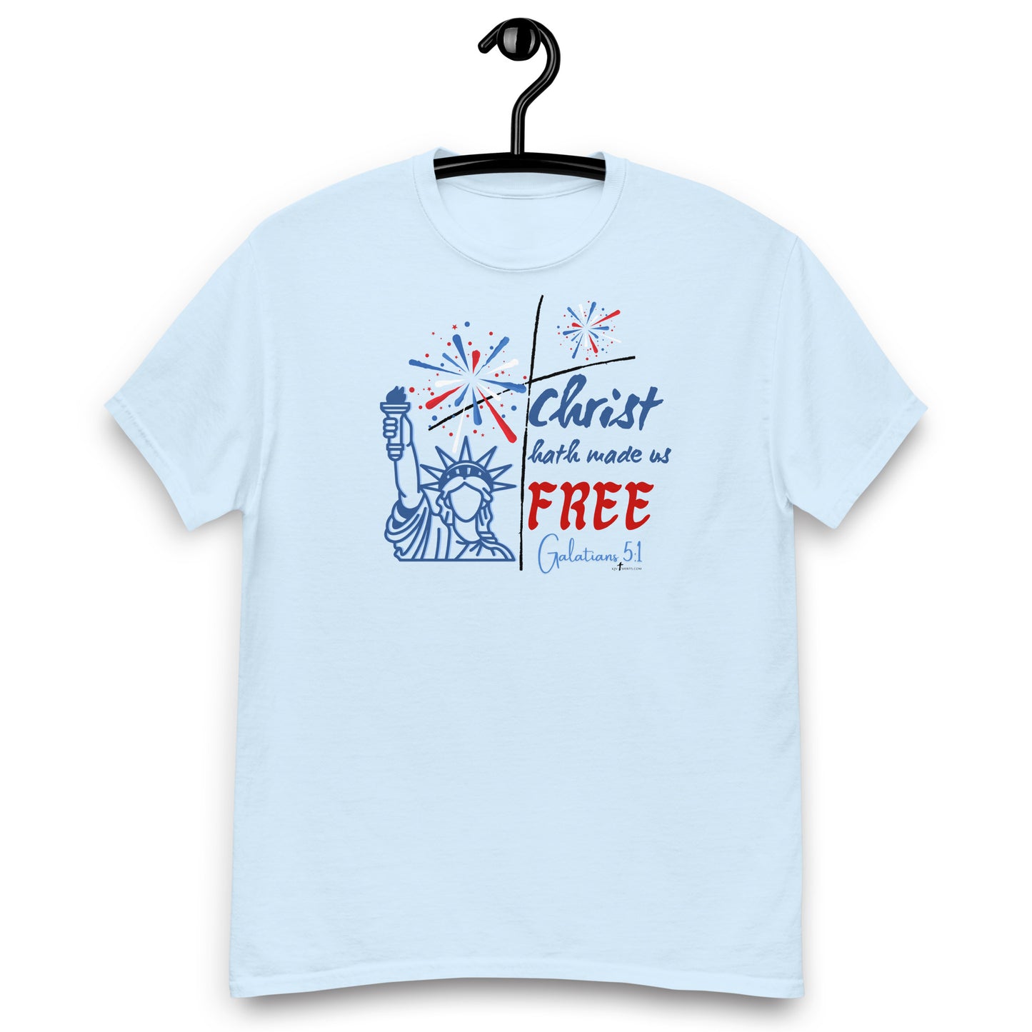 Christ hath made us free - Gal 5:1 KJV, 4th of July shirt, 5 color options