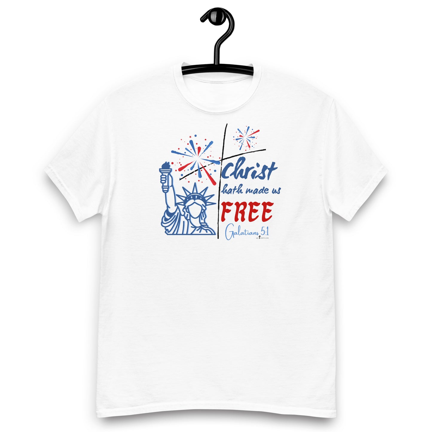 Christ hath made us free - Gal 5:1 KJV, 4th of July shirt, 5 color options