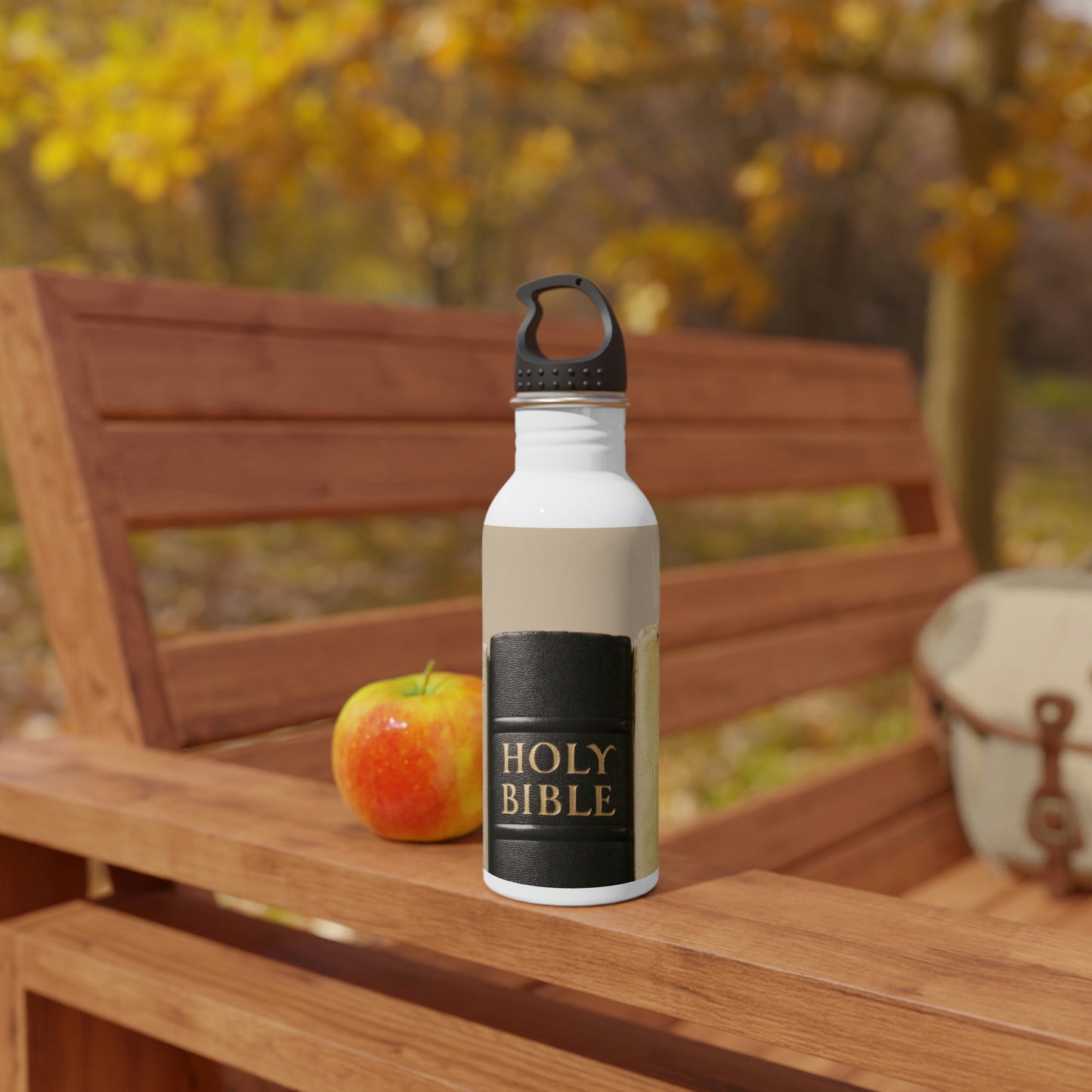 Stainless Steel Water Bottle with Bible edges