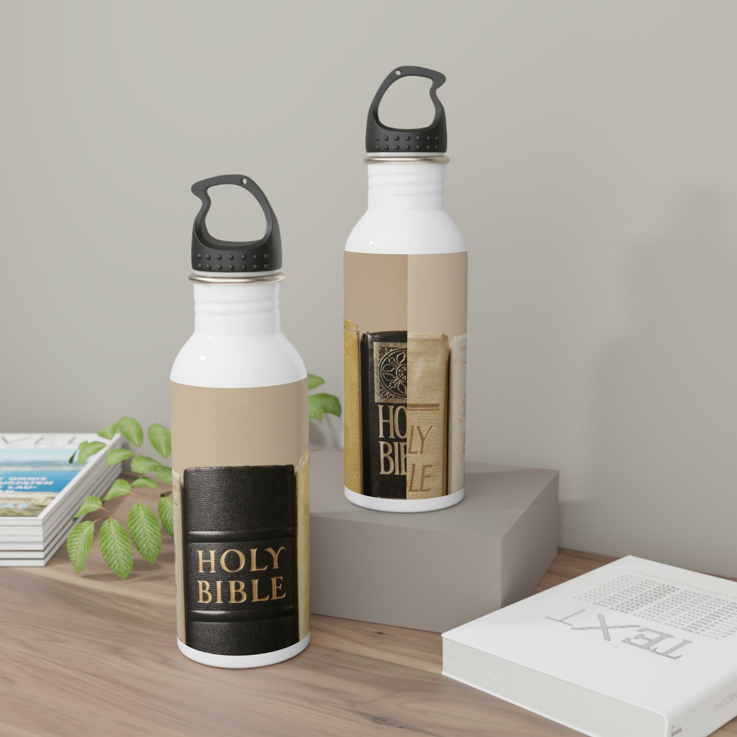 Stainless Steel Water Bottle with Bible edges